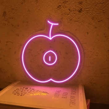 &#39;Half of the aaple&#39; neon sign