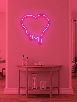 Dripping heart Neon Light Love Melting in Warmth and Affection