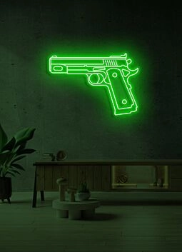Gun LED Neon Bold Statement for Edgy Decor