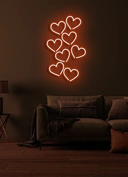 Hearts Neon Sign Love and Romance in Radiant Light