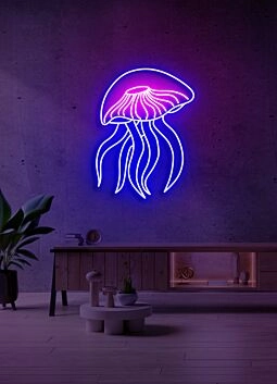 Jellyfish Neon Light Ethereal Beauty and Oceanic Calm