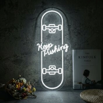 Keep Pushing LED Neon Inspiration for Determination and Resilience