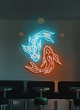 Koi Fish Neon Art Serenity and Grace for Tranquil Spaces