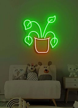 Plant Neon Green Growth in Luminous Life