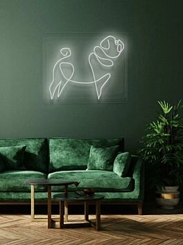 Pug Neon Quirkiness and Charm in a Bright Display