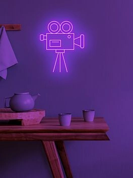 Video camera Neon Spotlight on Cinematic Passion