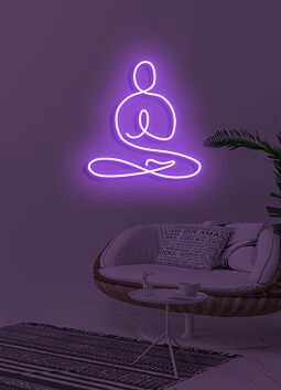 Yoga Calming Neon for Mindful and Spiritual Practice