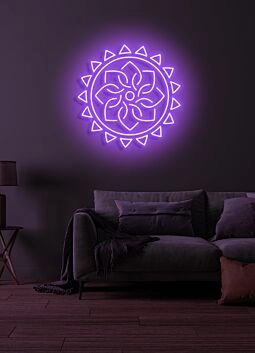 Yoga flower Serene Neon Bloom for Peaceful Spaces