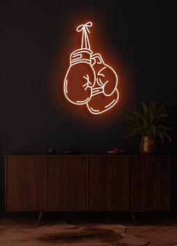 Boxing Gloves Neon Fighting Spirit Illuminated