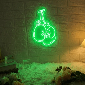 Boxing Gloves Neon Fighting Spirit Illuminated
