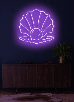 The Pearl Neon Skilt Elegant Glow Symbolizing Rarity and Beauty