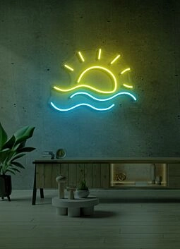 Sunset Neon Calm and Peaceful End to the Day, Perfect for Relaxing Environments