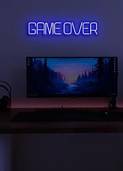 Game Over Neon The Classic End-Game Phrase in Bright Lights