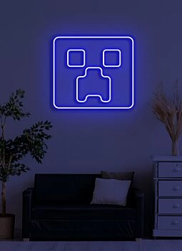 Square face Neon Abstract Artistic Piece, Adding a Contemporary Touch