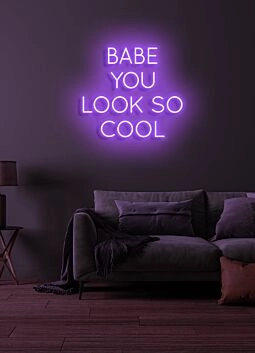 Babe, you look so cool Neon Flattering Compliment in a Stylish Setting