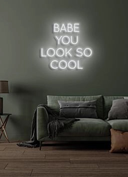 Babe, you look so cool Neon Flattering Compliment in a Stylish Setting