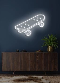 Skateboard Neon Dynamic Display Capturing the Spirit of Adventure and Freedom