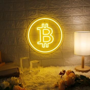 Bitcoin Neon Dazzling Symbol of the Digital Age's Currency Revolution