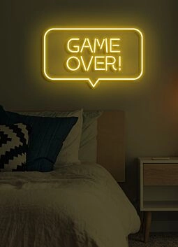 Game Over Neon Concluding Statement in Gaming