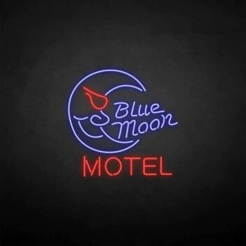 Customize Blue moon motel&#39; neon sign