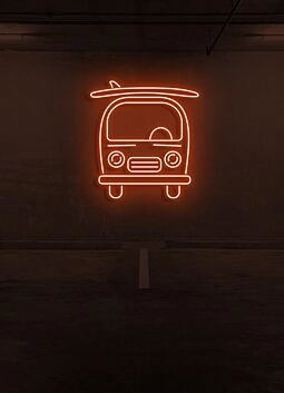 Surf Van Beach Vibes Captured in Laid-Back Neon