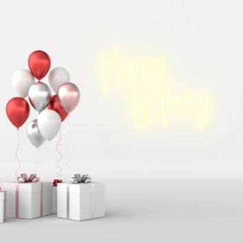 Happy Birthday Illuminate the Special Day with Joyful Neon