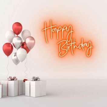 Happy Birthday Illuminate the Special Day with Joyful Neon