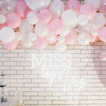 Miss to Mrs Bridal Transition Beautifully Lit in Neon