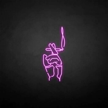 &#39;Cigarrate in hand&#39; neon sign