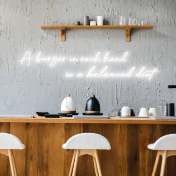 Burger Balanced Diet Whimsical Neon for Casual Eateries