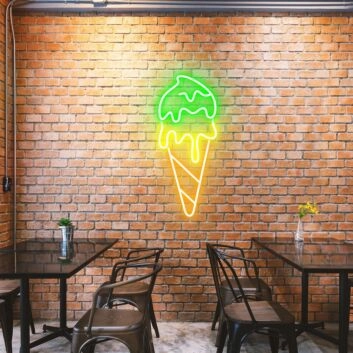 Double Scoop Ice Cream Fun Neon Display for Ice Cream Stands