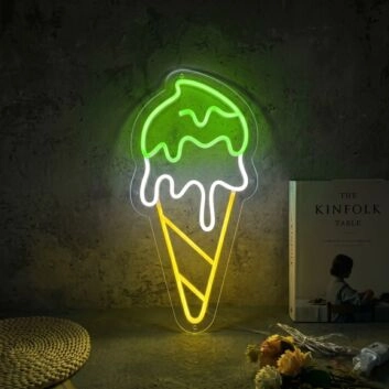 Double Scoop Ice Cream Fun Neon Display for Ice Cream Stands