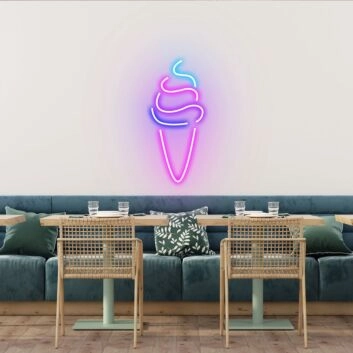 Ice Cream Swirl Whimsical Neon for Dessert Stations
