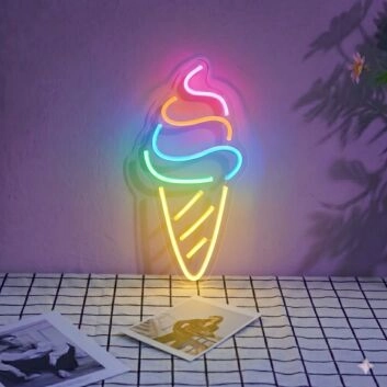 Ice Cream Swirl Whimsical Neon for Dessert Stations