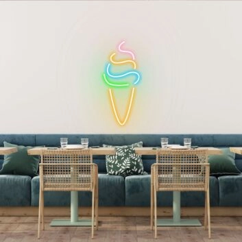 Ice Cream Swirl Whimsical Neon for Dessert Stations