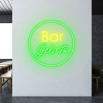 Customize Gelato Bar Creamy Neon Glow for Gelato Shops