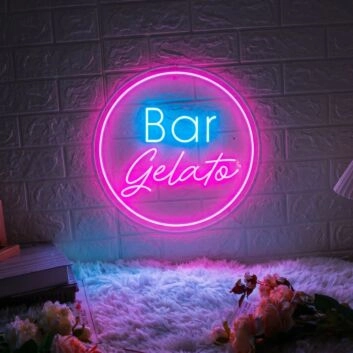 Customize Gelato Bar Creamy Neon Glow for Gelato Shops