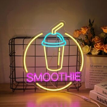 Customize Smoothie Circle Refreshing Neon Glow for Smoothie Spots
