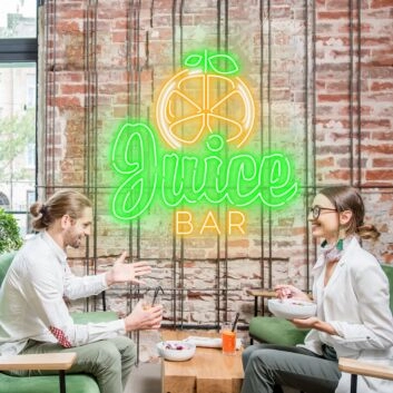Customize Juice Bar Orange Vibrant Neon for Lively Juice Bars