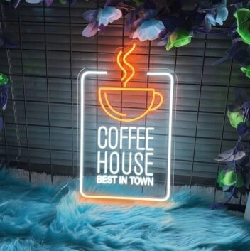 Customize Coffee House Best In Town Promote Your Cafe with Stylish Neon