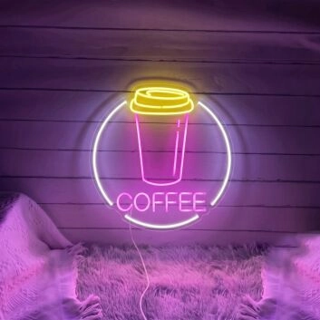 Customize Take Away Coffee Add a Burst of Energy with Neon Art
