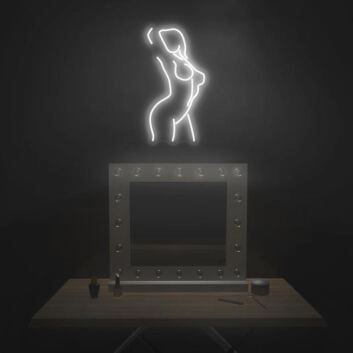 Female Figure Celebrate Beauty with Elegant Neon