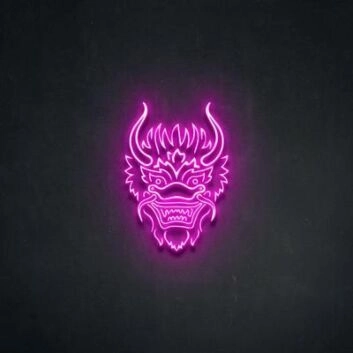 Dragon Head Unleash Fantasy with Fiery Neon