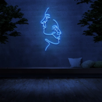 Face Profile Line Draw Artistic Elegance in Neon Form