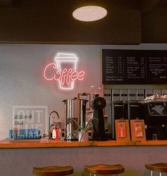 Customize Coffee Cup Enhance Your Mornings with Inviting Neon