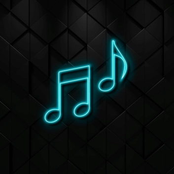 Music Notes Create a Melodic Atmosphere with Neon