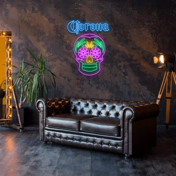 Corona Skull Unique and Bold Neon Statement Piece