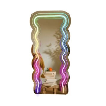 Vibrant Rectangle Colorful LED Neon Mirror