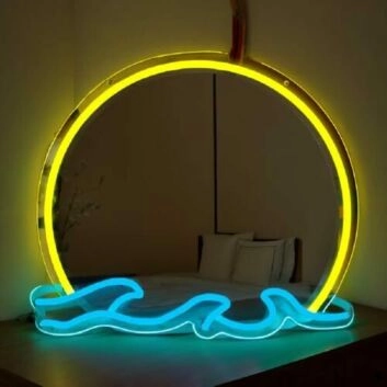 Sunset Wave Glow Neon Mirror Sign