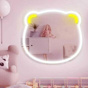 Cute Bear Neon Mirror